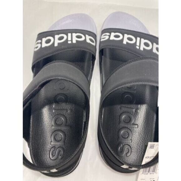 adidas F35416 Unisex Men\'s Sz 12 Women\'s Sz 13 Black/White Adilette Sandal main image 3
